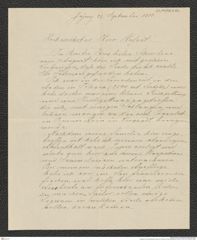 Nachlass Franz Steindachner, Brief von Schnel an Franz Steindachner (22.09.1912), Inv.Nr. 464.02, Seite 1